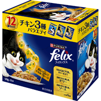 ネスレピュリナペットケア フィリックス成猫チキン3種バラエティ(12袋入り) ﾌｲﾘﾂｸｽﾊﾟｳﾁﾁｷﾝ3ｼﾕﾊﾞﾗｴﾃｲ12