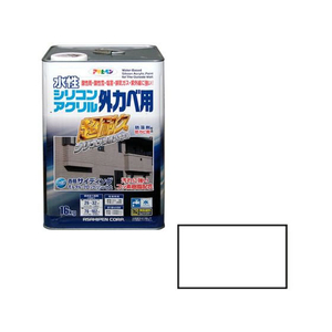 アサヒペン 水性シリコンアクリル外かべ用 16KG ホワイト FC233PP-イメージ1