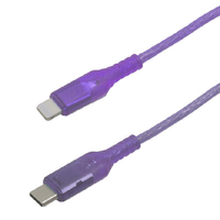 インプリンク Lightning/Type-Cクリアケーブル(1．0m) パープル IMUSCL100CLPU