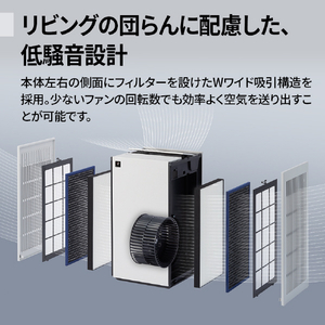 シャープ 加湿レス空気清浄機 オリジナル Purefit ホワイト系 FP-70E6-W-イメージ9
