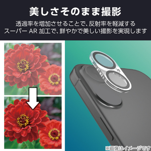 エレコム iPhone 16/16 Plus用カメラレンズカバー ガラス 超透明 クリア PM-A24AFLLP4CR-イメージ3