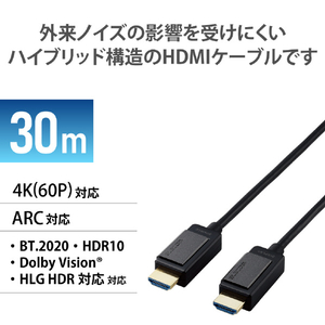 エレコム 長尺HDMIケーブル(アクティブオプティカル) 30m ブラック DH-HDLOA30BK-イメージ2