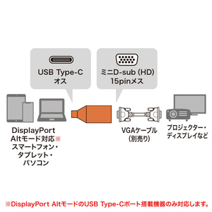 サンワサプライ TypeC(DP Altモード)-VGA変換アダプタ シルバー AD-ALCS-V-イメージ3