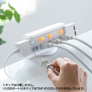サンワサプライ 電源タップデスククランプ式回転型固定ホルダー ホワイト TAP-CLAMP1-イメージ4
