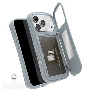 ラスタバナナ iPhone18 Pro/17Pro用 HOLDY ﾐﾗｰ+ｶｰﾄﾞ収納付き スモーキーブル－ 9589IP6BHPSBL-イメージ1