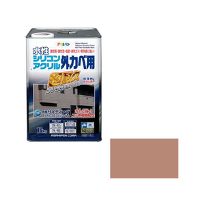 アサヒペン 水性シリコンアクリル外かべ用 16KG ソフトオーカー FC235PP-イメージ1
