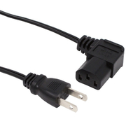 アイネックス AC電源ケーブル 極細L型タイプ(0．5m) ACP-05L-BK