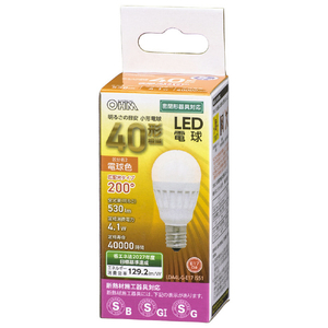 オーム電機 LED電球 E17口金 全光束530lm(4．1W小形電球広配光タイプ) 電球色相当 LDA4L-G-E17 IS51-イメージ1