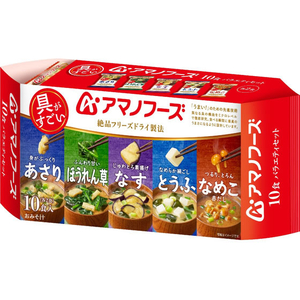 アマノフーズ 具がすごい おみそ汁 5種バラエティセット フリーズドライ 10食 FCK687B-イメージ1