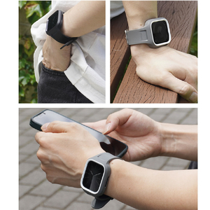 araree Apple Watch 45/44mm用ケース一体型バンド Duple Pro グレー AR26475AW-イメージ4