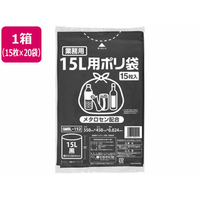 伊藤忠リーテイルリンク ポリゴミ袋(メタロセン配合) 黒 15L 15枚×20袋 FCE477Y-GMBL-152