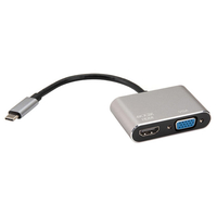 センチュリー USB Type-C to HDMI / VGA 変換アダプター 銀（アルミ成型色） CCA-UCHDVGA-V2