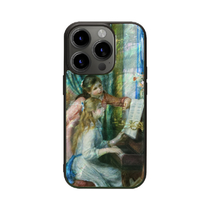 ikins iPhone 15 Pro用天然貝ケース ピアノに寄る少女たち I25476I15PR-イメージ1