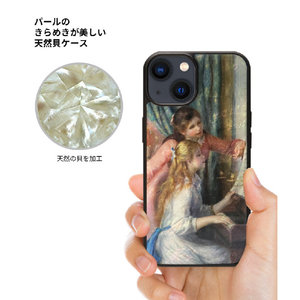 ikins iPhone 15 Pro用天然貝ケース ピアノに寄る少女たち I25476I15PR-イメージ3