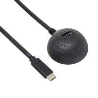 アイネックス 卓上型USB-C延長ケーブル 5Gbps マグネット内蔵 1m ブラック U31CC-MF10DSK