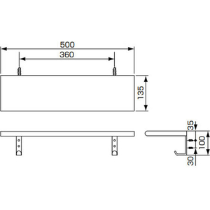 エスコ 500×135×100mm 小物用壁掛け棚(フック付 FCJ865M-EA951EL-542-イメージ2