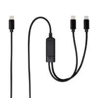 アイネックス USB-C二股充電ケーブル PD100W対応 1．2m ブラック UYC-CC12P10