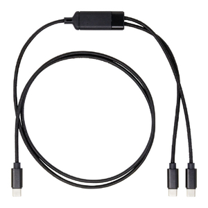 アイネックス USB-C二股充電ケーブル PD100W対応 1．2m ブラック UYC-CC12P10-イメージ2