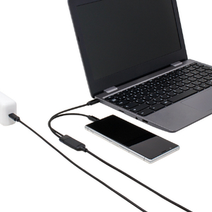 アイネックス USB-C二股充電ケーブル PD100W対応 1．2m ブラック UYC-CC12P10-イメージ3