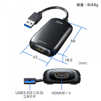 サンワサプライ USB-CVU3HD1N USB3．2-HDMIディスプレイアダプタ