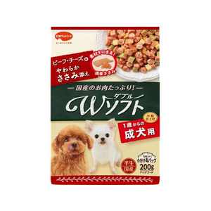 日本ペットフード Wソフト 成犬用 ビーフ・チーズやわらかささみ添 FC553RW-イメージ1