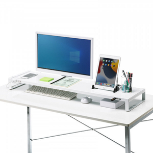 サンワサプライ 電源タップ+USBハブ付き机上ラック(W1000mm) ホワイト MR-LC206WN-イメージ8