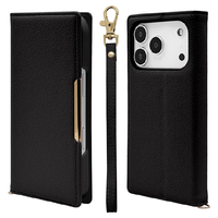 ラスタバナナ iPhone17 Pro用ILBE ハンドストラップ付き手帳ケース ブラック 9054IP5BBHSBK