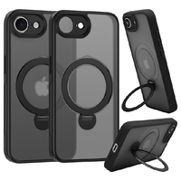 ラスタバナナ iPhone 16e用ZEROSAFE SHAFT MAGSAFE対応 360°回転スタンドケース フロストブラック 8647IP5EZSFSBK