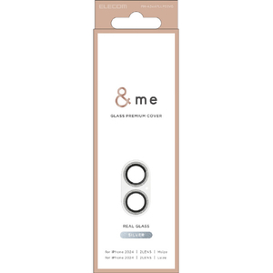 エレコム iPhone 16/16 Plus用&me カメラレンズカバー ガラス グリッター シルバー PM-A24AFLLP5SVG エレコム iPhone 16/16 Plus用&me カメラレンズカバー ガラス グリッター シルバー PM-A24AFLLP5SVG
