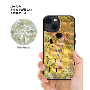 ikins iPhone 15 Pro用天然貝ケース 真珠の耳飾りの少女 I25479I15PR-イメージ4