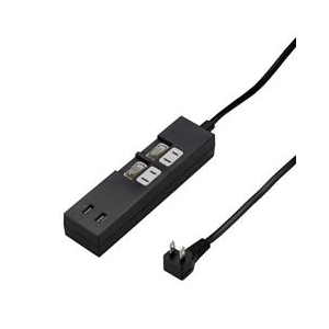 ヤザワ 個別スイッチ付USBタップ(2個口・2m) ブラック Y02KS422BK2U-イメージ1