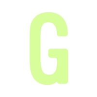 IM/非常用標識 中輝度蓄光カッテイング文字 英字 G 粘着シール FC315WT-1030002
