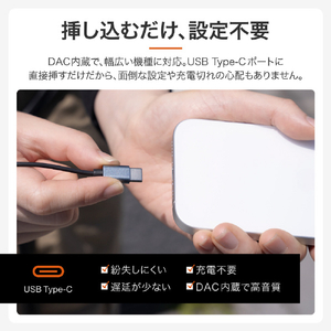 MSソリューションズ スマートフォン(汎用) イヤフォン(ボリューム/マイク付)「極の音域 SATIN」 ブラック LNTCEP03BK-イメージ3
