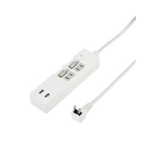 ヤザワ 個別スイッチ付USBタップ(2個口・2m) ホワイト Y02KS422WH2U-イメージ1
