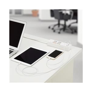 ヤザワ 個別スイッチ付USBタップ(2個口・2m) ホワイト Y02KS422WH2U-イメージ2