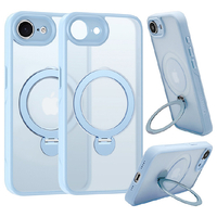ラスタバナナ iPhone 16e用ZEROSAFE SHAFT MAGSAFE対応 360°回転スタンドケース フロストブルー 8649IP5EZSFSBL