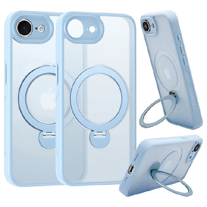 ラスタバナナ iphone17e/16e用 zerosafe shaft magsafe対応 360°回転ｽﾀﾝﾄﾞｹｰｽ フロストブルー 8649IP5EZSFSBL-イメージ1