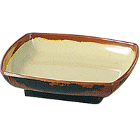 エンテック 長次郎窯角小皿 内若草 FC73037-AN55G