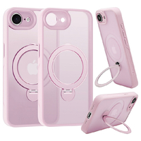 ラスタバナナ iPhone 16e用ZEROSAFE SHAFT MAGSAFE対応 360°回転スタンドケース フロストピンク 8651IP5EZSFSPK