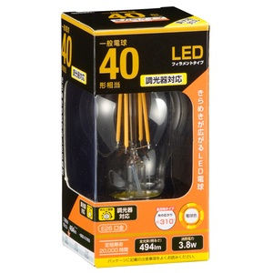 オーム電機 LED電球 E26口金 全光束494lm(3．8W一般電球全方向タイプ) 電球色相当 LDA4L/D C6-イメージ1