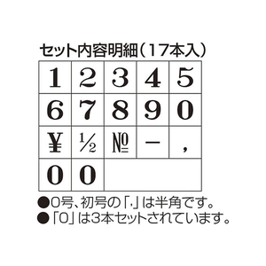 シヤチハタ 柄付ゴム印連結式 数字明朝体セット 5号 F607143-GRN-5M-イメージ3
