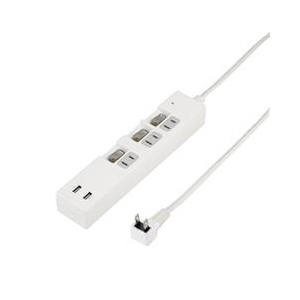 ヤザワ 個別スイッチ付USBタップ(3個口・2m) ホワイト Y02KS532WH2U ヤザワ 個別スイッチ付USBタップ(3個口・2m) ホワイト Y02KS532WH2U