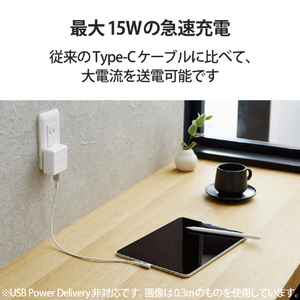 エレコム USB2．0ケーブル(認証品、A-C、L型コネクタ) 1．2m ホワイト MPA-ACL12NWH-イメージ7