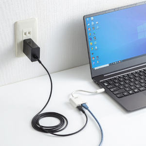 サンワサプライ USB3．2 TypeC-LAN変換アダプタ(PD対応) ホワイト USB-CVLAN7W-イメージ3