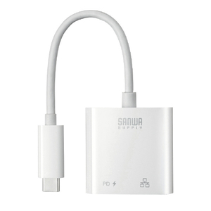 サンワサプライ USB3．2 TypeC-LAN変換アダプタ(PD対応) ホワイト USB-CVLAN7W-イメージ5