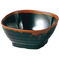 エンテック 長次郎窯角小鉢 内黒 FC73039-AN50B