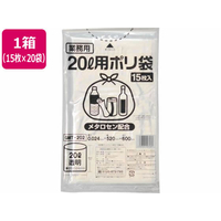 伊藤忠リーテイルリンク ポリゴミ袋(メタロセン配合) 透明 20L 15枚×20袋 FCE485Y-GMT-202