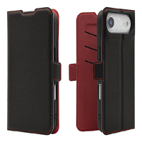 ラスタバナナ iPhone Air用薄型手帳ケース サイドマグネット ブラック＊レッド 9059IP5CBSMBKR