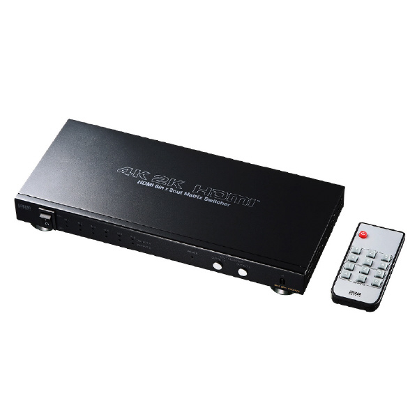 サンワサプライ HDMI切替器(6入力2出力・マトリックス切替機能付き) SW-UHD62N 1ch Digital 30Hz Dolby 0ch/5 DTS 3840×2160 60Hz 最大24bit HDR HDCP HD Nintendo タイプA 19PIN リモコン 4K/3840×2160 50/60Hz 50Hz 1ch/7 DTS5 LPCM2ch 192KHz 動作湿度 結露なきこと