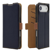 ラスタバナナ iPhone Air用薄型手帳ケース サイドマグネット ネイビー＊ブラウン 9060IP5CBSMNVB